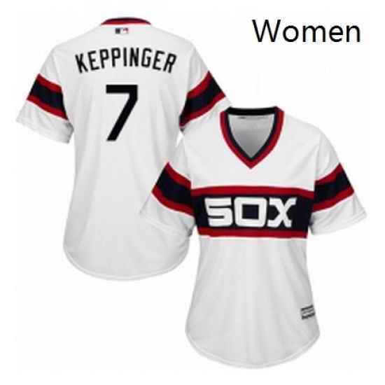 Womens Majestic Chicago White Sox 7 Jeff Keppinger Authentic White 2013 Alternate Home Cool Base MLB Jersey